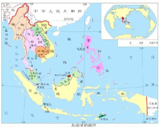图为东南亚地图